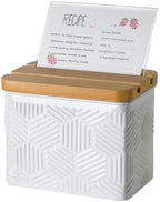 Hexagon Stripe Embossed Recipe Box with 4x6 Cards and Dividers by Unknown