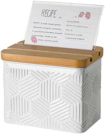 Hexagon Stripe Embossed Recipe Box with 4x6 Cards and Dividers by Unknown