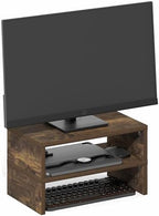 Set of 2 Stackable Separable Laptop Stand for Desk, Desk Organizers and Accessories, Dual Monitor Riser, for Office Desk Accessories, Office Supplier, Monitor Stand Riser, Amber Pine - Image 5