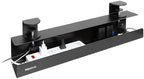 Mount-It! Under Desk Cable Management Tray – Clamp-On No-Drill Metal Cable Management Tray for Desk & Standing Desk, Wire & Cord Organizer for Power Strips, Glass Desks – 23.6” Black by Mount-It