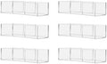 6 Pack Acrylic Retail Tray Double Compartment 12.25" Wide x 4.5" Deep Dump Bin Clear Lucite Product Merchandise Storage Caddy for Businesses and Stores by Marketing Holders by MarketingHolders