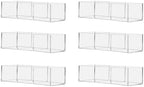 6 Pack Acrylic Retail Tray Double Compartment 12.25" Wide x 4.5" Deep Dump Bin Clear Lucite Product Merchandise Storage Caddy for Businesses and Stores by Marketing Holders by MarketingHolders