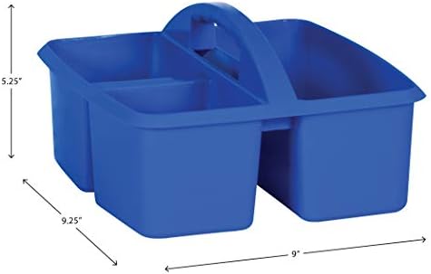 Teacher Created Resources Blue Portable Plastic Storage Caddy 6-Pack for Classrooms, Kids Room, and Office Organization, 3 Compartment - Image 3