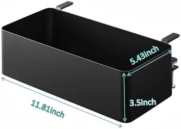No Drill Desk Side Storage,Hanging Organizer,Clamp on Table Basket,Minimalist,Metal material,To Store Office Accessories, Gaming Devices,Storage for Office & Home,Black - Image 2