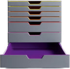 Durable Varicolor Drawer Organizer, 7 Color Coded Drawers, Gray - Image 6