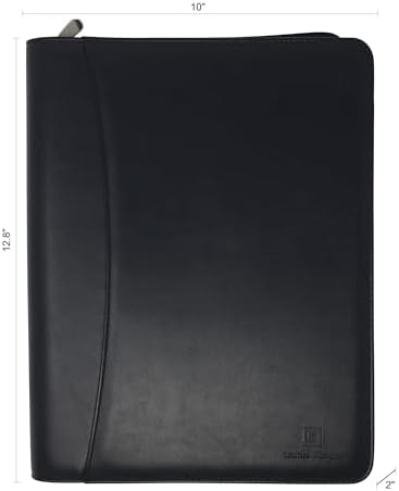 Customized Black Zippered Portfolio Binder - Engraved PU Leather Business Portfolio Organizer - Padfolio for Men & Women with US Letter Notepad, 10.5 Inch Tablet Pocket & Gift Box by Lautus Designs - Image 5