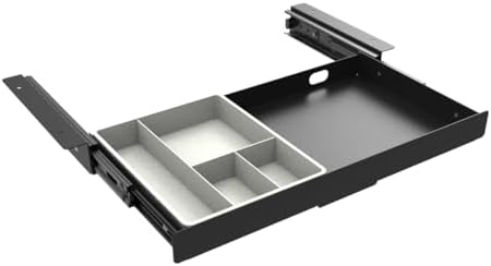 Under Desk Slide Out Pencil Drawer, Storage Organizer 15 Inch Wide, Ball-Bearing Slides, Black (8x14.4 Inch) (Pack of 2) - Image 2