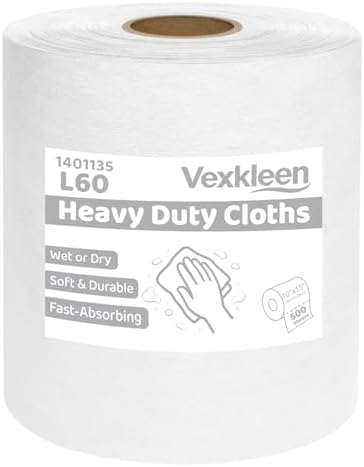 Shop Towels Lint-Free Heavy Duty Cloths, White (15"x10", 500 PCS) by PrecisionCleanroomSupplies