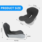 Denchy Memory Foam Car Seat Cushion with Back Support, Truck Driver Cushion - Image 7