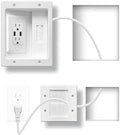 in Wall Cable Concealer Kit with Brush Wall Plate TV Cable Hider Wall Kit-9.8FT Cord, UL Listed, Recessed AC Outlets Box with Two USB Port for Wall-Mounted TV and Home Theater by Unknown