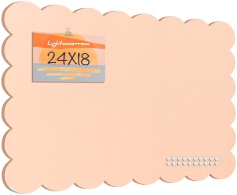 Scalloped Bulletin Board 24x18 inches, Decorative Felt Pin Board for Wall by Lightomorrow