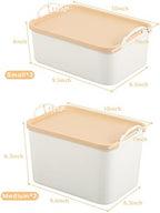 ANMINY White Plastic Storage Bins Baskets with Lids, 5-Pack, 2M+3S - Image 4