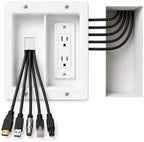 Premium in Wall TV Cable Management Kit for 65+ Inch Smart TVs with Recessed Triple Outlet Box, Wire Hider, Pass Through Plate, Low Voltage Cable Plate, Wire Concealer, Home Theater DIY by Unknown