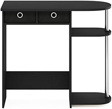 Furinno Go Green Desk, 31.5" Wide Gaming Desk with 2 Side Shelves and Storage Bins, Computer Desk, Office Desk for Home Office, Study Room, Dorm, Bedroom, Americano - Image 6