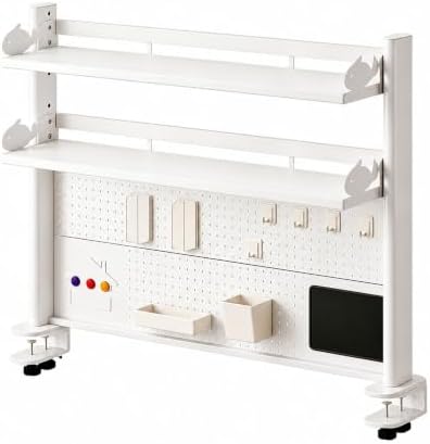 Desk Hutch Shelf with Pegboard for Dorm Office,Desktop Storage Organizer by Unknown