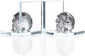 Glass Skull Book Ends for Shelves with Black Crystal Skulls by Ornalrist