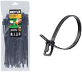 RETYZ 10-Inch Black Reusable Releasable Cable Ties – 100 Pack, 50 lb Strength, Patented Quick-Release, Tool-Free Design for Home, Office, and Light Industrial Use by RETYZ