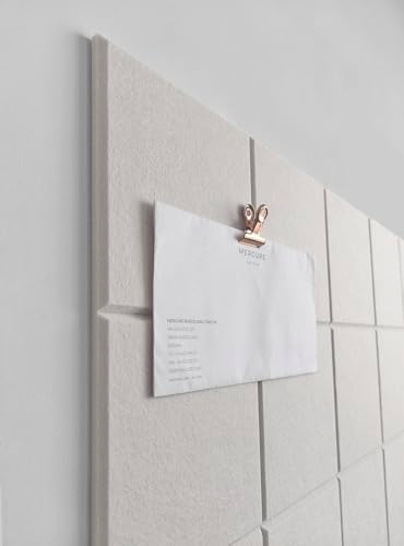 Cork Board 24 x36 Alternative - 6 Pack Felt Wall Tiles with Safe Removable Adhesive Tabs, Cork Boards for Walls Cork Board for Home Office Pin Board Tack Board - Warm White - Image 2