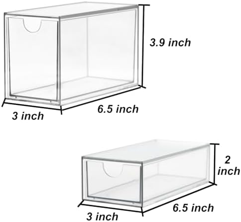 Acrylic Makeup Organizer, Clear Storage Organizer Desktop Stackable Storage Drawers, Plastic Organizer Bins for Makeup, Stationery, Cosmetics, Vanity, Bathroom,Cabinet,Pantry Office Desk (5 Drawers) - Image 3