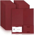 Henoyso 50 Pcs 4 x 9 Inch Mini Presentation Folders 2 Pocket, Dark Red by Henoyso