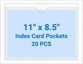 20 PCS Clear Self Adhesive Plastic Label Pockets, Top Loading Business & Library Index Card Holders, Peel and Stick Sleeves for Storage Bins, Totes, Binders and Drawers (11 x 8.5 Inch) by Kvatr-X