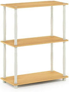 Furinno Turn-N-Tube 3-Tier Compact Multipurpose Shelf Display Rack with Classic Tube, Beech/White - Image 4