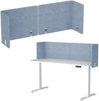 Desk Privacy Panel,2PCS L-Shaped Clamp-On Office Desk Divider,2-in-1 Adjustable Acoustic Desktop Partition Or Under Desk Modesty Panel,for Office,Home,Felt(Blue, 47.2" x 17.7") by ERGOCOLLECT