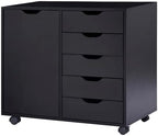 Naomi Home Amy 5-Drawer Rolling Office File Cabinet - Black by NaomiHome