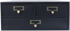 4-Piece Desktop Drawers Stackable Wood Desktop Cabinet with 3 Drawers Tabletop Storage Organization Box Drawer Cabinet for Bedrooms, Offices, Dormitories, Kitchens (Black) - Image 4