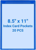20 PCS Clear Self Adhesive Plastic Label Pockets, Top Loading Business & Library Index Card Holders, Fabric Tape Sleeves for Storage Bins, Totes, Binders and Drawers (8.5 x 11 Inch) by Kvatr-X