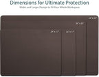 Vine Creations Leather Desk Mat Large 36" x 20", Desk Protector Mat, PU Leather Desk Pad, Large Mouse Pad, Desk Blotter, Desk Pads on Top of Desks, Desk Matt for Desktop, Office Desk Mat (Dark Brown) - Image 2