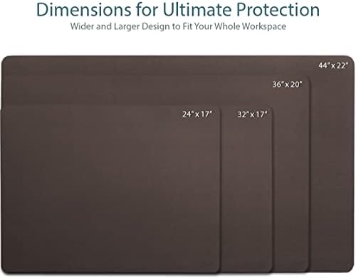 Vine Creations Leather Desk Mat Large 36" x 20", Desk Protector Mat, PU Leather Desk Pad, Large Mouse Pad, Desk Blotter, Desk Pads on Top of Desks, Desk Matt for Desktop, Office Desk Mat (Dark Brown) - Image 2