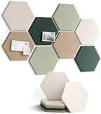 Fluxynara 8-Pack Hexagon Felt Bulletin Board Tiles, Nordic Moss-1 by FLUXYNARA