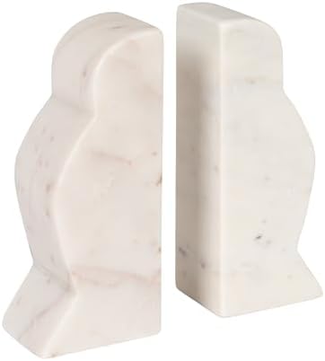 Creative Co-Op Decorative Marble Wave Bookends, Mottled White by Unknown