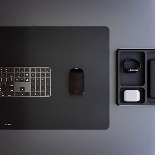 Leather Desk Mat Non Slip Large Mouse Pad Desk Blotter (Deep Black, Large - 33.5" x 15.7") - Image 7