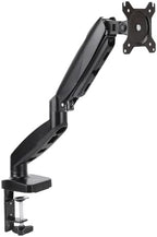 Amazon Basics Gas Spring Single Monitor Arm Desk Mount, Adjustable Tension, Fits 15–27 Inch Monitors, Supports 4.4–15.4 lbs, VESA 75x75/100x100, Black by AmazonBasics