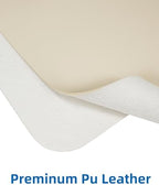 AFIING Leather Desk Pad Protector, Mouse Pad, Office Desk Mat, Non-Slip PU Leather Desk Blotter, Large Desk Mat, Waterproof Keyboard Mat for Office/Home/Decor (Beige, 55" x 17") - Image 3