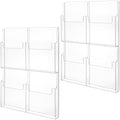 RattanView 2 Pcs Brochure Holder Wall Mount Acrylic Magazine Display by RattanView
