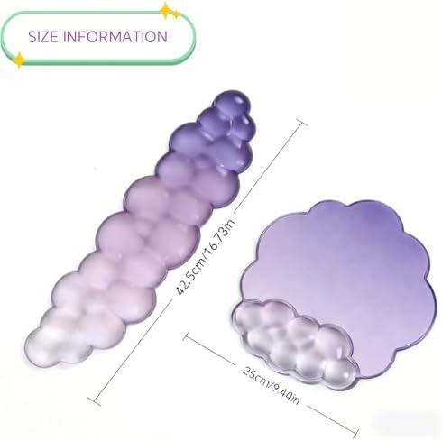 2 in 1 Gel Cloud Wrist Rest Set for Keyboard and Mouse - Office Accessories - Image 2