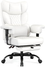 Misolant Big and Tall Office Chair with Footrest, High Back Executive Desk Chair with Adjustable Lift Armrest, 155°Recline，Lumbar Support Pillow, Faux Leather Gaming Chairs for Home or Office by Misolant