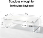 Acrylic Monitor Stand Riser L14" x H5" | Multi-Purpose Desk Organizer for Monitor & Laptop, Compatible with PC, Apple Studio Display and Printer, Ideal for Home Workspaces & Office Desks (White) - Image 2