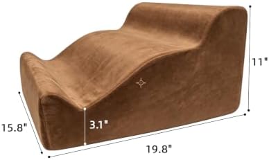 Foot Rest Ergonomic Pillow for Under Desk at Work & Handle Brown - Image 5