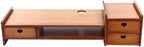 Bamboo Desk Monitor Stand with Drawer Wooden Computer Stand for Desk Monitor Riser with Storage for Laptop, PC Screen, TV, Printer, 3 Drawers + Hidden Keyboard Space - Image 4