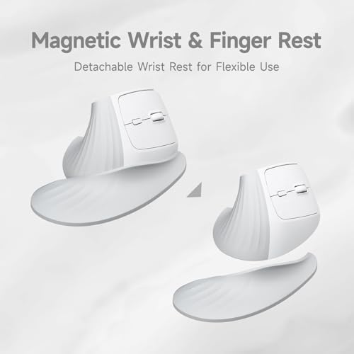 SANWA Wireless Ergonomic Mouse for Large Hands with Wrist Rest, White - Image 6