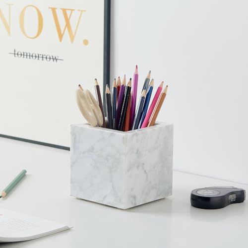 Real Luxurious Natural Marble Toothbrush Holder & Makeup Brush Organizer - Image 6