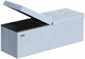 SONGMICS Foldable Storage Ottoman with Flipping Lid, 43.3 Inch Velvet Bench by SONGMICSbySONGMICSHOME