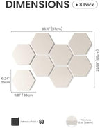 Fluxynara 8-Pack Hexagon Felt Bulletin Board Tiles, Oatmeal-1 - Image 2