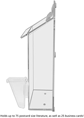 Magnetic Brochure Box and Card Bin with Lid Metal Mount Indoor or Outdoor Caddy Holds 4" x 6" Printed Postcards with Take One Sticker Hangs On Smooth Metal Surfaces by Marketing Holders - Image 3