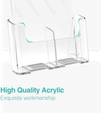 Brochure Holder 8.5x11 Inch Acrylic Literature Holders with Removable Divider for 4x9 inch Clear Pamphlet Display Stand Countertop Use or Wall Mount for Office, Lobby, Hotel, Trade Show, 4 Pack - Image 2