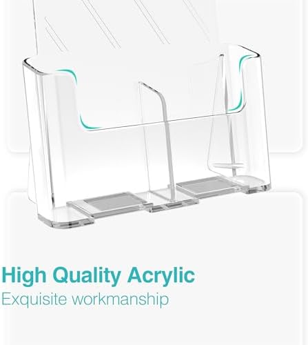 Brochure Holder 8.5x11 Inch Acrylic Literature Holders with Removable Divider for 4x9 inch Clear Pamphlet Display Stand Countertop Use or Wall Mount for Office, Lobby, Hotel, Trade Show, 4 Pack - Image 2